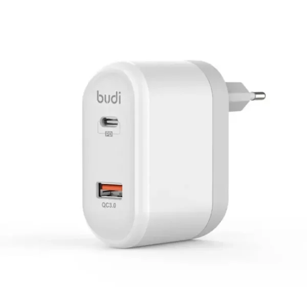 Fast Charger Budi M8J328E QC 3.0 PD-18W Dual USB Fast charging and self protection - Image 2