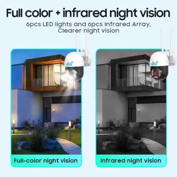 Wireless outdoor security camera with 4G SIM, infrared, PIR motion detection, HD night vision, 2MP resolution, 10x zoom - Image 3