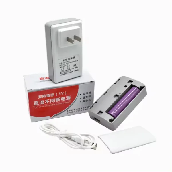 Top-notch Portable Mini UPS 5V 2A, ideal for CCTV cameras and rainproof applications. Compact and durable, it ensures uninterrupted power for your WiFi router, cameras, and multiple devices - Image 2