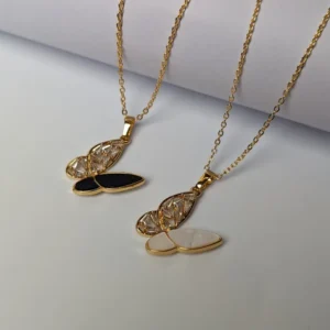 Shimmering Butterfly Crystal Pendant Necklace for Women - Elegant Double Layer Clavicle Chain Jewelry - Perfect Gift for Ladies - Ideal for Punk Party and Everyday Glamour