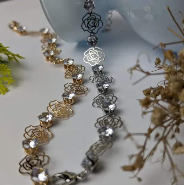 Antique Silver Flower Anklet Bracelet - Elegant Foot Jewelry for Women - Tassel Chain Design - Perfect Beach Accessory for Barefoot Sandal Look - Image 5