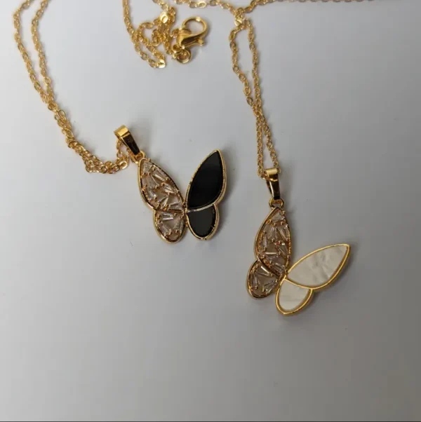 Shimmering Butterfly Crystal Pendant Necklace for Women - Elegant Double Layer Clavicle Chain Jewelry - Perfect Gift for Ladies - Ideal for Punk Party and Everyday Glamour - Image 8
