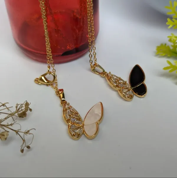 Shimmering Butterfly Crystal Pendant Necklace for Women - Elegant Double Layer Clavicle Chain Jewelry - Perfect Gift for Ladies - Ideal for Punk Party and Everyday Glamour - Image 7