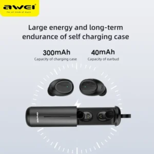 Awei T55 Wireless Bluetooth Earphones With Mic Wireless Headphones In-ear TWS Earbuds Waterproof IPX4 Sport Gaming Headset