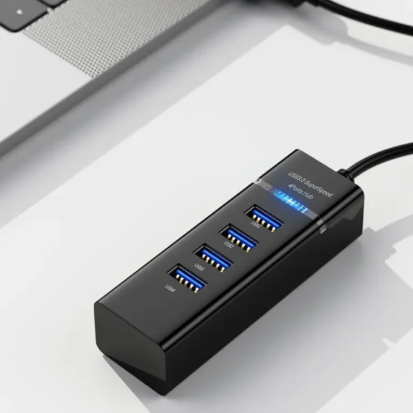 Super-fast 4-Port USB 3.0 Hub: High-Speed Data Transfer, Multi-Device Splitter for Windows, MacBook, Android, PS4 - Image 4