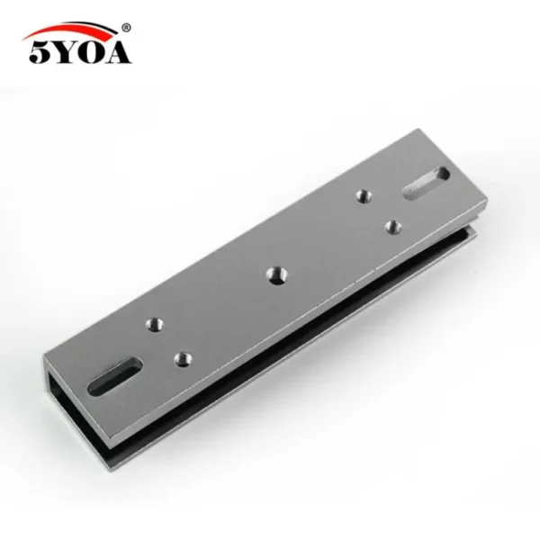 Bracket For Glass frame Electromagnetic EM Door Lock Bracket For Frameless Glass Door U shape bracket Glass Door Lock Swing push door Electromagnetic Electronic Magnetic Force Door Lock for Access Control Single Door bracket install on both - Image 3