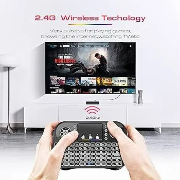 Portable Mini Wireless Keyboard with RGB Backlit Touchpad Mouse, Rechargeable Battery, for Android TV Box, Smart TV, PC, Tablet - Image 4