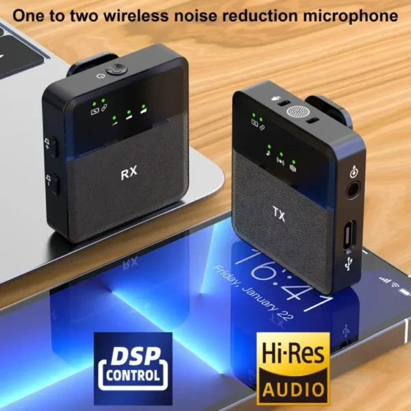Sx8 True Wireless Omnidirectional MIC: Podcasting, Live Streaming, Vlogging, Intelligent Noise Cancellation, Type-C & iPhone Compatible - Image 2