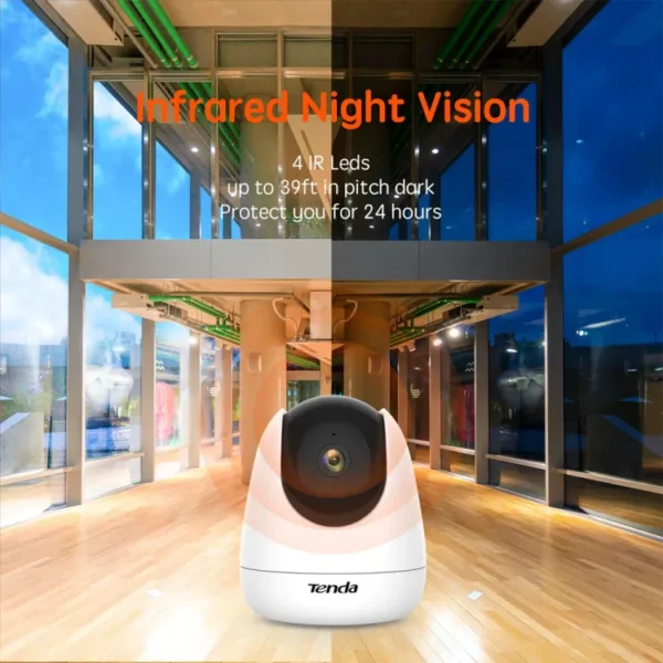 Tanda 2MP CP-3 Home Security Surveillance Wifi Camera- Best Camera- Cheap Camera- Tenda CP3 Home Security Surveillance Wifi Camera- Tenda CP3 V2.0 Security Pan/Tilt Camera 1080P- Tanda Wi-Fi Indoor Pan/Tilt Camera- Cheap Camera high quality 360 PTZ Camera - Image 5