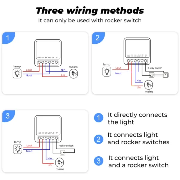 Smart wifi switch for electric gate door lock - only switch lock not include - 220V - share with family - timer & schedule EweLink Mini Wifi Smart Switch Light - 16A 2 Way Module On Off Breaker - Wireless Remote Voice Timer Timing App - for Google Home AI - Image 5