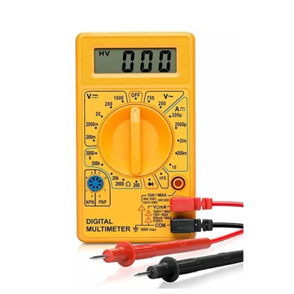 DT830D Digital Multimeter with LCD Display – AC/DC Voltage, Current, Resistance Tester, Battery & Continuity Meter - Image 2