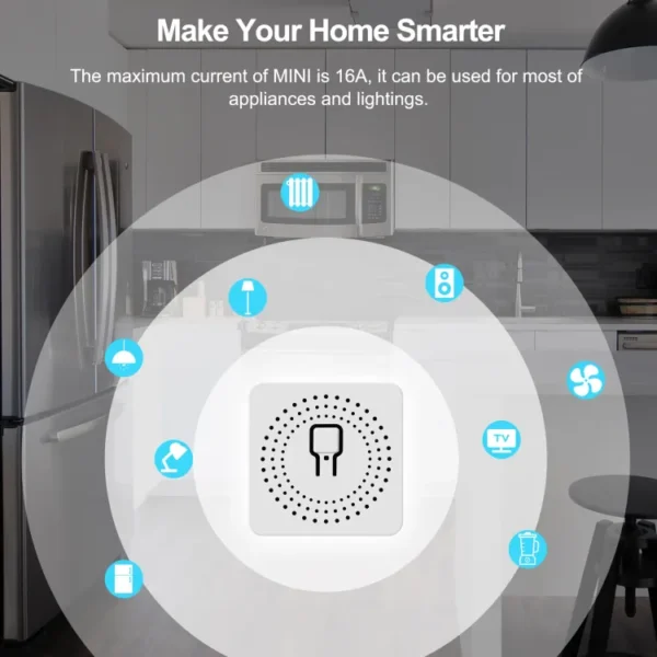 Smart wifi switch for electric gate door lock - only switch lock not include - 220V - share with family - timer & schedule EweLink Mini Wifi Smart Switch Light - 16A 2 Way Module On Off Breaker - Wireless Remote Voice Timer Timing App - for Google Home AI - Image 4
