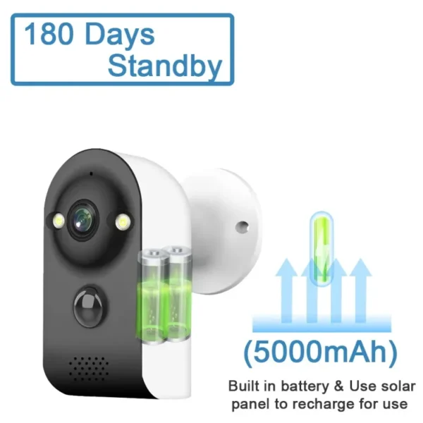5MP Battery WIFI Camera 120° Wide Angle 5000mAh Battery PIR Motion Detection Security IP Camera V380 Pro / CCTV CCTV Camera Wifi Camera Wifi Smart Camera CCTV Camera Wifi Home Security Camera Smart Camera Wifi CCTV Wifi Outdoor Security Camera - Image 3