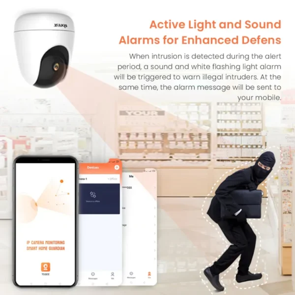 Tanda 2MP CP-3 Home Security Surveillance Wifi Camera- Best Camera- Cheap Camera- Tenda CP3 Home Security Surveillance Wifi Camera- Tenda CP3 V2.0 Security Pan/Tilt Camera 1080P- Tanda Wi-Fi Indoor Pan/Tilt Camera- Cheap Camera high quality 360 PTZ Camera - Image 4