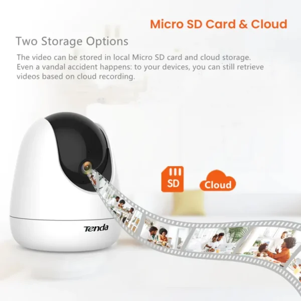 Tanda 2MP CP-3 Home Security Surveillance Wifi Camera- Best Camera- Cheap Camera- Tenda CP3 Home Security Surveillance Wifi Camera- Tenda CP3 V2.0 Security Pan/Tilt Camera 1080P- Tanda Wi-Fi Indoor Pan/Tilt Camera- Cheap Camera high quality 360 PTZ Camera - Image 3