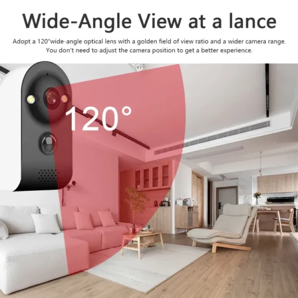 5MP Battery WIFI Camera 120° Wide Angle 5000mAh Battery PIR Motion Detection Security IP Camera V380 Pro / CCTV CCTV Camera Wifi Camera Wifi Smart Camera CCTV Camera Wifi Home Security Camera Smart Camera Wifi CCTV Wifi Outdoor Security Camera - Image 2