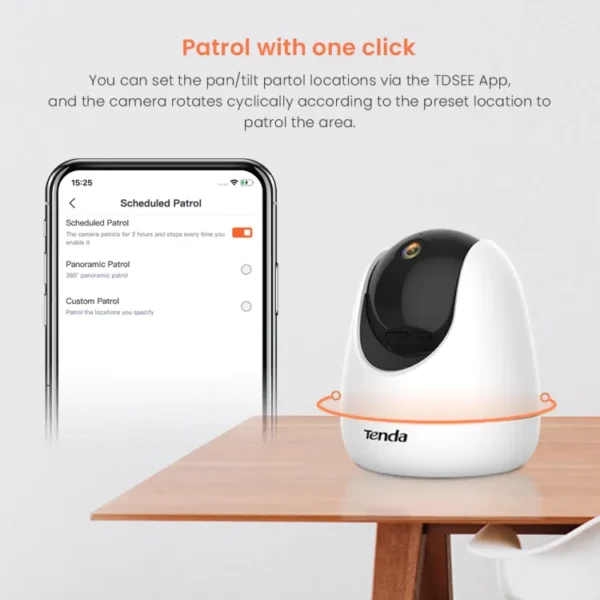 Tanda 2MP CP-3 Home Security Surveillance Wifi Camera- Best Camera- Cheap Camera- Tenda CP3 Home Security Surveillance Wifi Camera- Tenda CP3 V2.0 Security Pan/Tilt Camera 1080P- Tanda Wi-Fi Indoor Pan/Tilt Camera- Cheap Camera high quality 360 PTZ Camera - Image 2