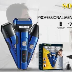 SOKANY 3-in-1 Rechargeable Hair Trimmer for Men – Beard, Nose, Face & Hair Clipper Grooming Kit