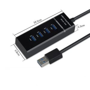 Super-fast 4-Port USB 3.0 Hub: High-Speed Data Transfer, Multi-Device Splitter for Windows, MacBook, Android, PS4