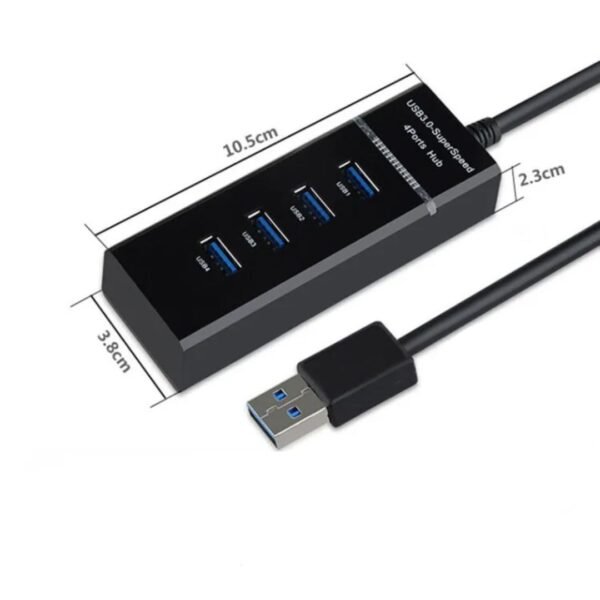 Super-fast 4-Port USB 3.0 Hub: High-Speed Data Transfer, Multi-Device Splitter for Windows, MacBook, Android, PS4