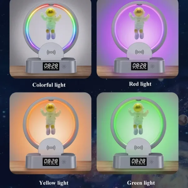 Wireless Y-558 Magnetic Levitation Astronaut TWS Bluetooth Speaker With RGB Light/ Wireless Charger - Image 2