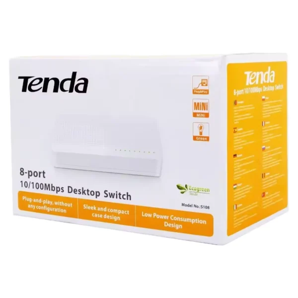 TANDA 5 & 8-Port Fast Ethernet Switch – 10/100/1000 Mbps Desktop Network Switch, Easy Plug & Play Setup. - Image 3