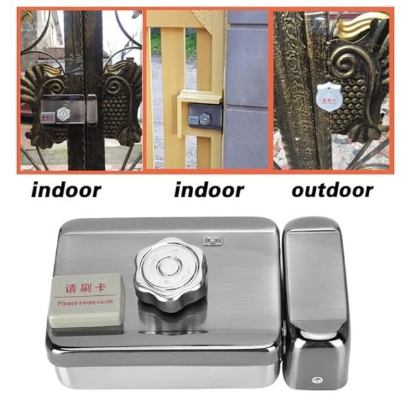 DC 12V Electric RFID Rim Lock with Key – WiFi & RFID Card/Tag Door Lock System, 125KHz, for Home and Office Security, Smart Access Control. - Image 4