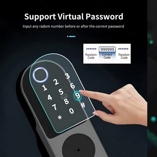 Tuya Smart Keyless Waterproof Door Lock – Biometric WiFi Security with Fingerprint and Password Unlock App Control. - Image 4