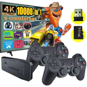 M8 Retro Gaming Console with 2.4G Wireless Double controllers and 5,000 Games in 64GB Classic card...