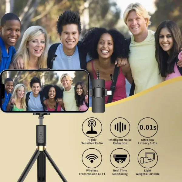 K15 Professional 3in1 Cordless USB Light-Weight Portable Wireless Recording Microphone - Image 7