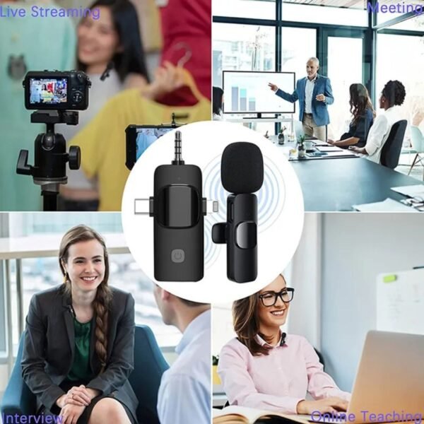 K15 Professional 3in1 Cordless USB Light-Weight Portable Wireless Recording Microphone - Image 3