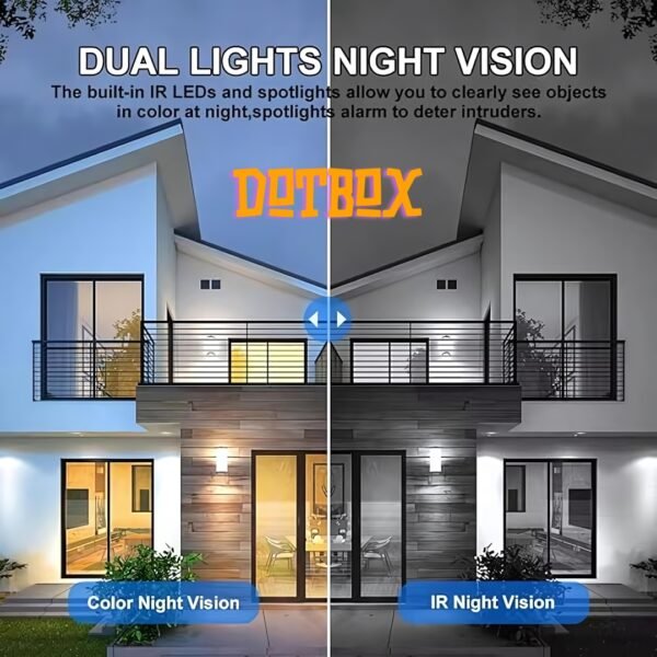 IP Smart home security Camera with WIFI and Solar plate 3in1 CCTV 2 Lens 2K Resolution IP66 PTZ , 355° View, 2 Way Talk, Night Vision, and Motion Detect - Image 5