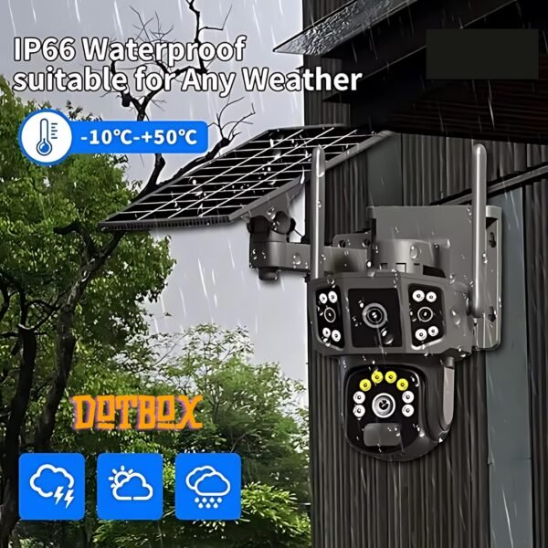 IP Smart home security Camera with WIFI and Solar plate 3in1 CCTV 2 Lens 2K Resolution IP66 PTZ , 355° View, 2 Way Talk, Night Vision, and Motion Detect - Image 6