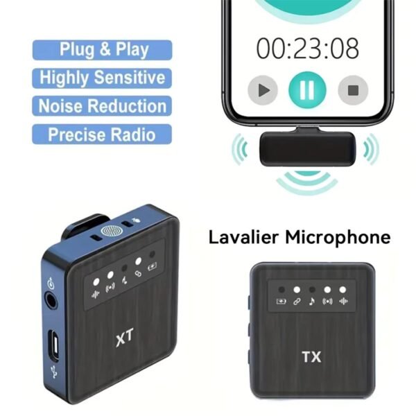 X1 Lavalier Wireless Microphone for Audio, Video, Voice Recording Mic for iPhone Android Mobile Laptop and PC. - Image 7