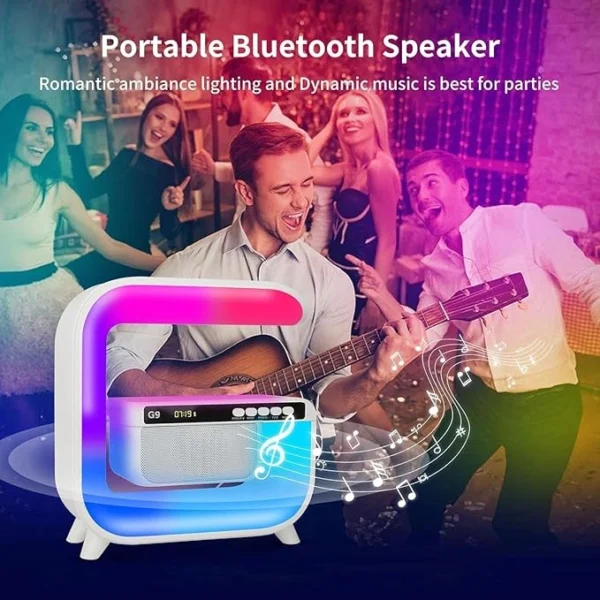 Wireless Speaker Lamp with Bluetooth Speaker, RGB Night Light, Sport Wireless Charging, and Alarm Clock for Bedroom Decoration. - Image 7