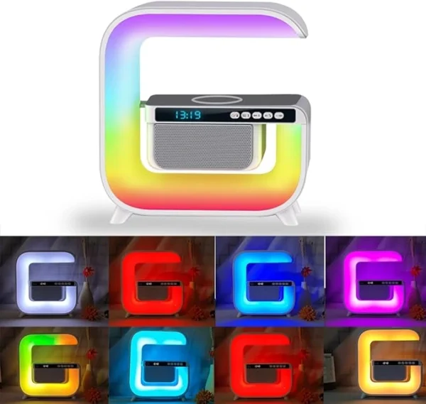 Wireless Speaker Lamp with Bluetooth Speaker, RGB Night Light, Sport Wireless Charging, and Alarm Clock for Bedroom Decoration. - Image 6