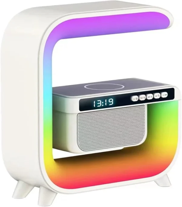 Wireless Speaker Lamp with Bluetooth Speaker, RGB Night Light, Sport Wireless Charging, and Alarm Clock for Bedroom Decoration. - Image 4