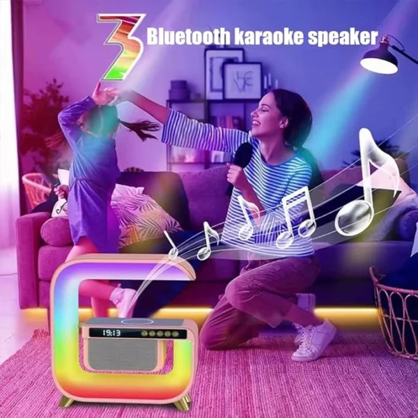 Wireless Speaker Lamp with Bluetooth Speaker, RGB Night Light, Sport Wireless Charging, and Alarm Clock for Bedroom Decoration. - Image 3