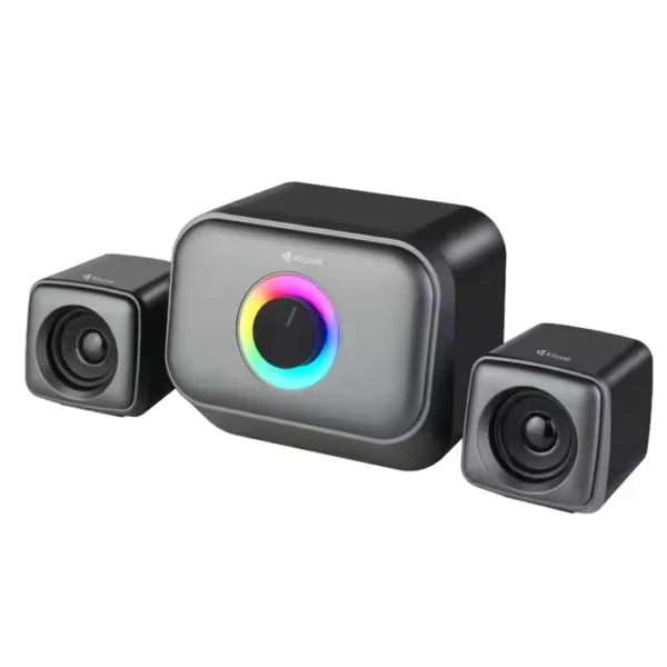 Kisonli Wired USB & Bluetooth Speaker for PC/Mobile/Laptop with Stereo Sound, Compact Design, and Sleek Modern - Image 2
