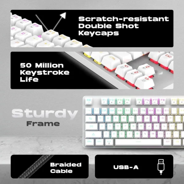 RGB Gaming Mechanical Keyboard with brown Mechanical Keys and Customizable Backlighting - Image 5