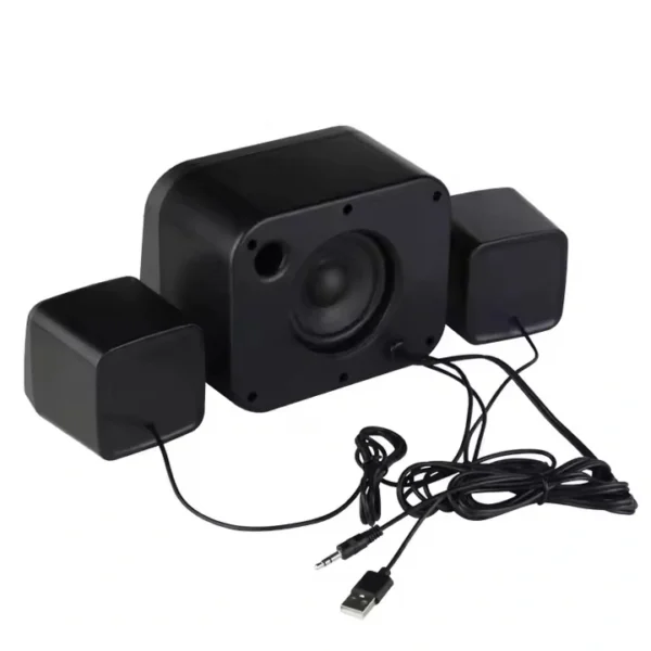 Kisonli Wired USB & Bluetooth Speaker for PC/Mobile/Laptop with Stereo Sound, Compact Design, and Sleek Modern - Image 4