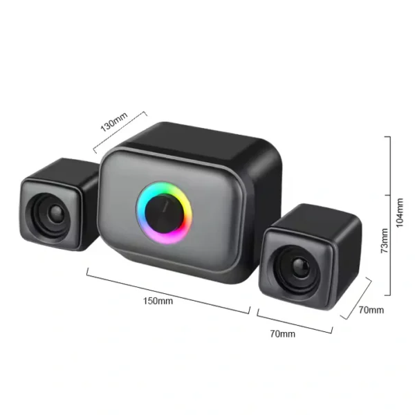 Kisonli Wired USB & Bluetooth Speaker for PC/Mobile/Laptop with Stereo Sound, Compact Design, and Sleek Modern - Image 5