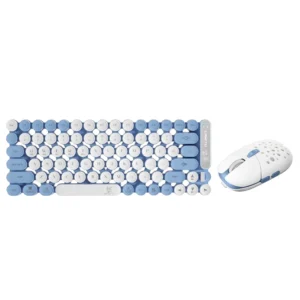 RGB Waterproof Bluetooth Wireless Keyboard and Mouse Combo with USB Dongle – Stylish blue and Versatile Setup for pc