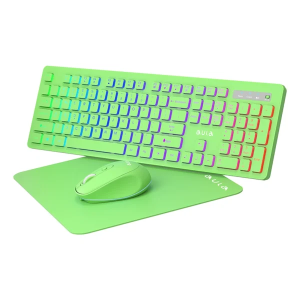 AULA RGB Wireless Keyboard Mouse & mousepad Combo, Rechargeable, 2.4GHz, Ergonomic, for PC, Windows & Mac - Image 4