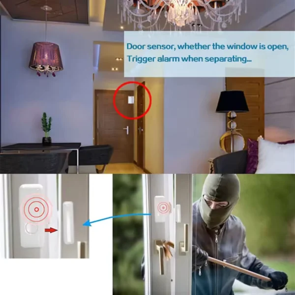 PGST-433MHz Wireless Door/Window Sensors – Smart Home Security Alarm System with Real-Time App Alerts, 433MHz Long-Range Signal DIY Installation for House, Apartment & Office - Image 5