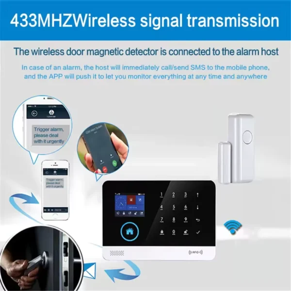 PGST-433MHz Wireless Door/Window Sensors – Smart Home Security Alarm System with Real-Time App Alerts, 433MHz Long-Range Signal DIY Installation for House, Apartment & Office - Image 3