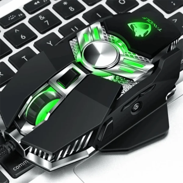T-WOLF V10 Warrior Black RGB — Advanced Optical Gaming Mouse with Ergonomic Grip 7 Custom Buttons. - Image 3