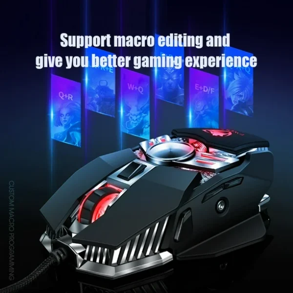 T-WOLF V10 Warrior Black RGB — Advanced Optical Gaming Mouse with Ergonomic Grip 7 Custom Buttons. - Image 2