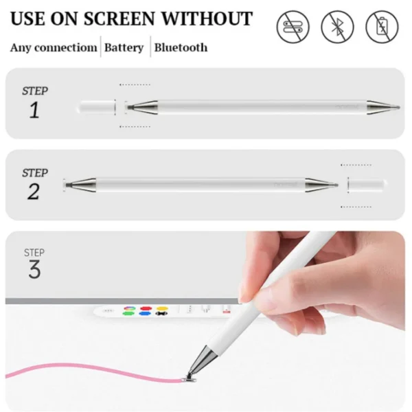 Yesido - ST04 2-in-1 Stylus Pen – Active Capacitive Tablet Phone Pencil with Ballpoint Pen - Image 6
