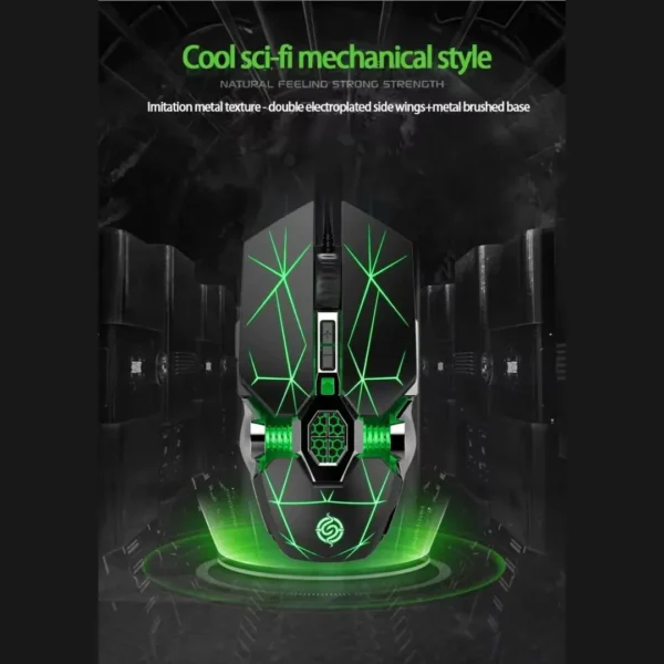 K-Snake Q7 Wired Mechanical Gaming Mouse with RGB Lighting and 7 Programmable Buttons for Desktop and Laptop​